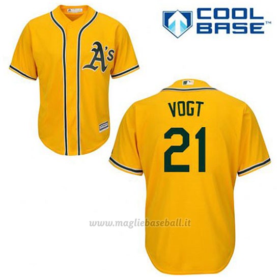 Maglia Baseball Uomo Oakland Athletics Stephen Vogt 21 Or Alterner Cool Base